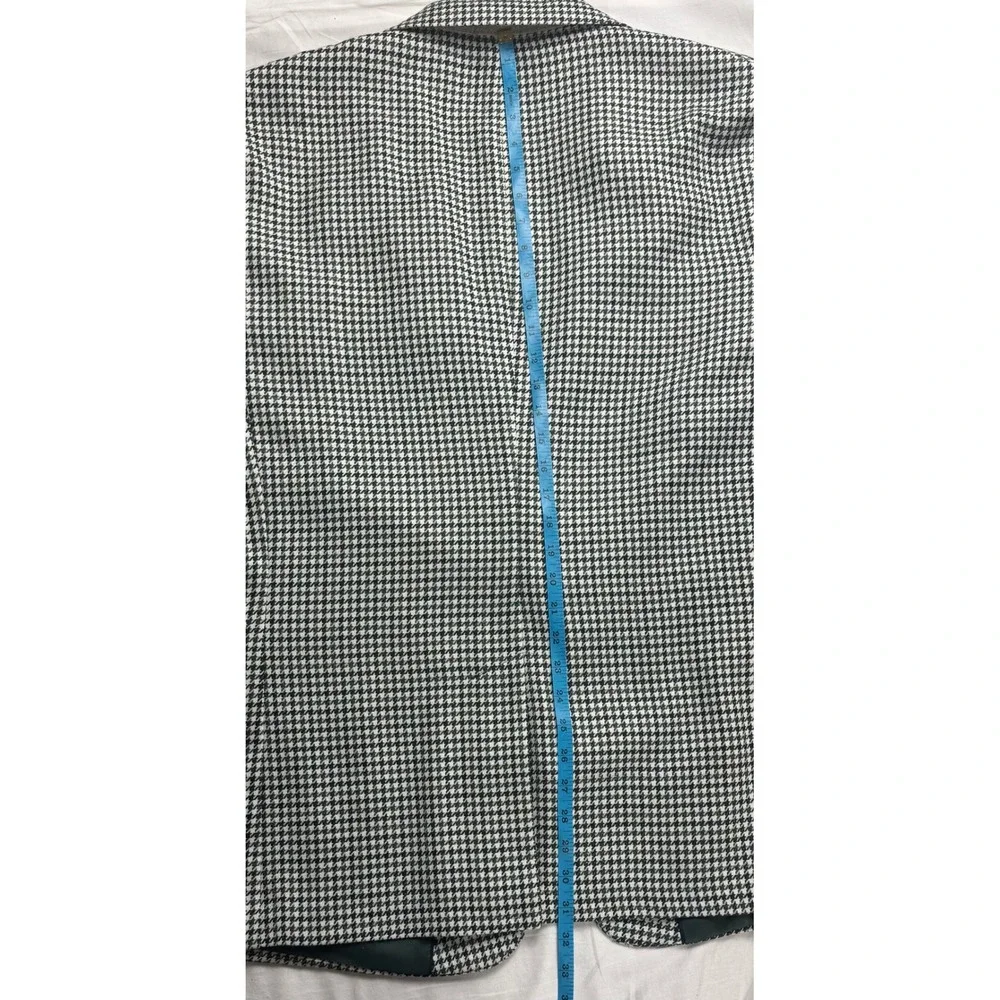 Stafford Mens 50R Sport Coat Blazer Green Houndstooth Wool Blend Classic Fit New